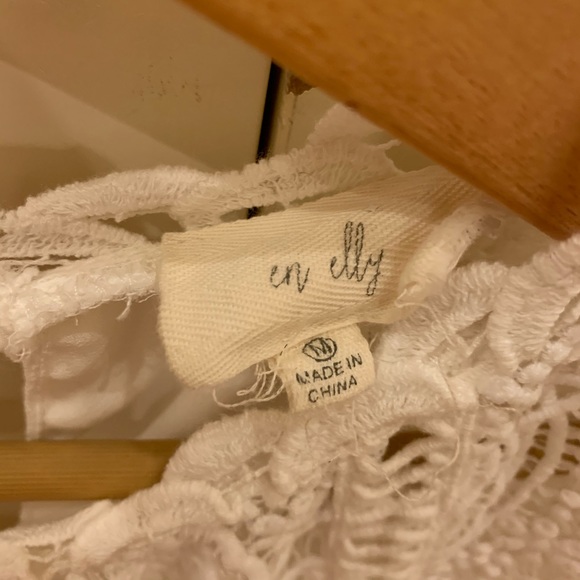 Anthropologie White Crochet Top Size M - Picture 3 of 3